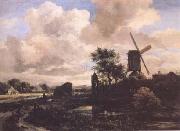 Jacob van Ruisdael Windmill by a Stream (mk25) painting